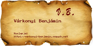 Várkonyi Benjámin névjegykártya